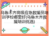 乌鲁木齐高级应急救援员培训学校哪里好(乌鲁木齐救援培训优选)
