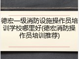 德宏一级消防设施操作员培训学校哪里好(德宏消防操作员培训推荐)