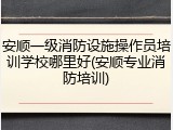 安顺一级消防设施操作员培训学校哪里好(安顺专业消防培训)