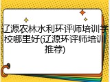 辽源农林水利环评师培训学校哪里好(辽源环评师培训推荐)