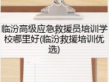 临汾高级应急救援员培训学校哪里好(临汾救援培训优选)