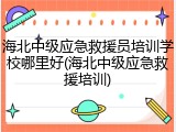 海北中级应急救援员培训学校哪里好(海北中级应急救援培训)
