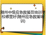 随州中级应急救援员培训学校哪里好(随州应急救援培训)