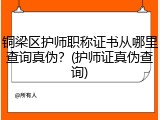 铜梁区护师职称证书从哪里查询真伪？(护师证真伪查询)