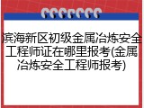 滨海新区初级金属冶炼安全工程师证在哪里报考(金属冶炼安全工程师报考)