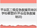 平谷区二级应急救援员培训学校哪里好(平谷应急救援培训)