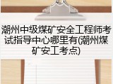 潮州中级煤矿安全工程师考试指导中心哪里有(潮州煤矿安工考点)