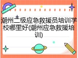 潮州二级应急救援员培训学校哪里好(潮州应急救援培训)