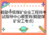 鹤壁中级煤矿安全工程师考试指导中心哪里有(鹤壁煤矿安工考点)