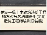 芜湖一级土木建筑造价工程师怎么报名培训费用(芜湖造价工程师培训报名费)