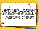 乌鲁木齐道路工程检测师培训机构哪个最好(乌鲁木齐道路检测师培训优选)