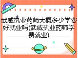 武威执业药师大概多少学费好就业吗(武威执业药师学费就业)