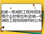 武威一级消防工程师成绩大概什么时候出来(武威一级消防工程师成绩何时公布)