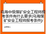 乌海中级煤矿安全工程师报考条件有什么要求(乌海煤矿安全工程师报考条件)