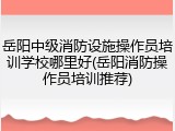 岳阳中级消防设施操作员培训学校哪里好(岳阳消防操作员培训推荐)