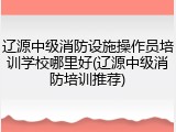 辽源中级消防设施操作员培训学校哪里好(辽源中级消防培训推荐)