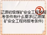 辽源初级煤矿安全工程师报考条件有什么要求(辽源煤矿安全工程师报考条件)