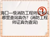 海口一级消防工程师证书从哪里查询真伪？(消防工程师证真伪查询)