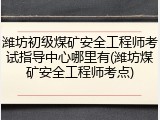 潍坊初级煤矿安全工程师考试指导中心哪里有(潍坊煤矿安全工程师考点)