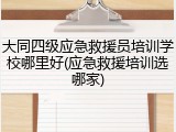 大同四级应急救援员培训学校哪里好(应急救援培训选哪家)