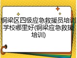 铜梁区四级应急救援员培训学校哪里好(铜梁应急救援培训)