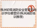 株洲初级消防安全管理员培训学校哪里好(株洲消防培训推荐)