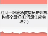 红河一级应急救援员培训机构哪个最好(红河最佳应急培训)