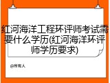 红河海洋工程环评师考试需要什么学历(红河海洋环评师学历要求)