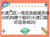 大渡口区一级应急救援员培训机构哪个最好(大渡口最好应急培训)