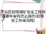 平谷区初级煤矿安全工程师需要年审吗怎么操作(初级安工年审流程)