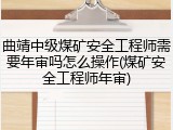 曲靖中级煤矿安全工程师需要年审吗怎么操作(煤矿安全工程师年审)