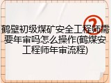鹤壁初级煤矿安全工程师需要年审吗怎么操作(鹤煤安工程师年审流程)