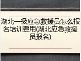 湖北一级应急救援员怎么报名培训费用(湖北应急救援员报名)