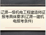 辽源一级机电工程建造师证报考具体要求(辽源一建机电报考条件)