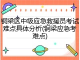 铜梁区中级应急救援员考试难点具体分析(铜梁应急考难点)