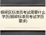 铜梁区标准员考试需要什么学历(铜梁标准员考试学历要求)
