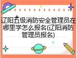 辽阳五级消防安全管理员在哪里学怎么报名(辽阳消防管理员报名)