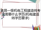 宜昌一级机电工程建造师考试需要什么学历(机电建造师学历要求)