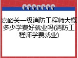 嘉峪关一级消防工程师大概多少学费好就业吗(消防工程师学费就业)