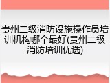 贵州二级消防设施操作员培训机构哪个最好(贵州二级消防培训优选)