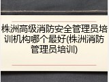 株洲高级消防安全管理员培训机构哪个最好(株洲消防管理员培训)
