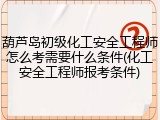 葫芦岛初级化工安全工程师怎么考需要什么条件(化工安全工程师报考条件)