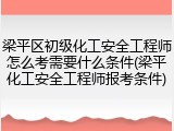 梁平区初级化工安全工程师怎么考需要什么条件(梁平化工安全工程师报考条件)