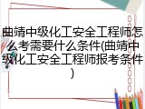 曲靖中级化工安全工程师怎么考需要什么条件(曲靖中级化工安全工程师报考条件)