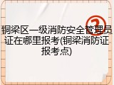 铜梁区一级消防安全管理员证在哪里报考(铜梁消防证报考点)