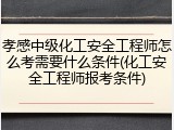 孝感中级化工安全工程师怎么考需要什么条件(化工安全工程师报考条件)