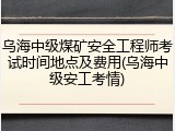 乌海中级煤矿安全工程师考试时间地点及费用(乌海中级安工考情)