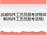 武威构件工艺员报考资格详解(构件工艺员报考资格)
