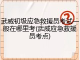 武威初级应急救援员考试一般在哪里考(武威应急救援员考点)