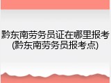 黔东南劳务员证在哪里报考(黔东南劳务员报考点)